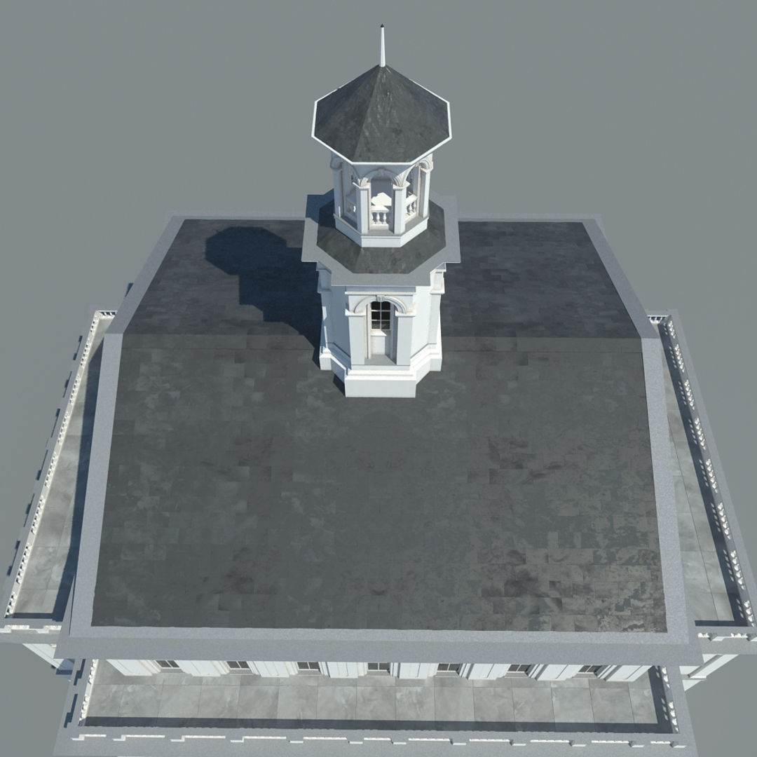 Generic Town Hall Building 3D model_8