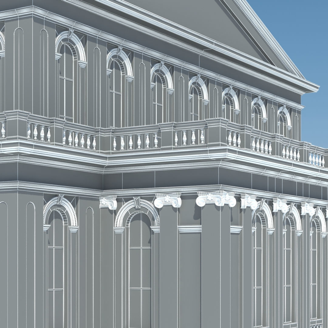 Generic Town Hall Building 3D model_14