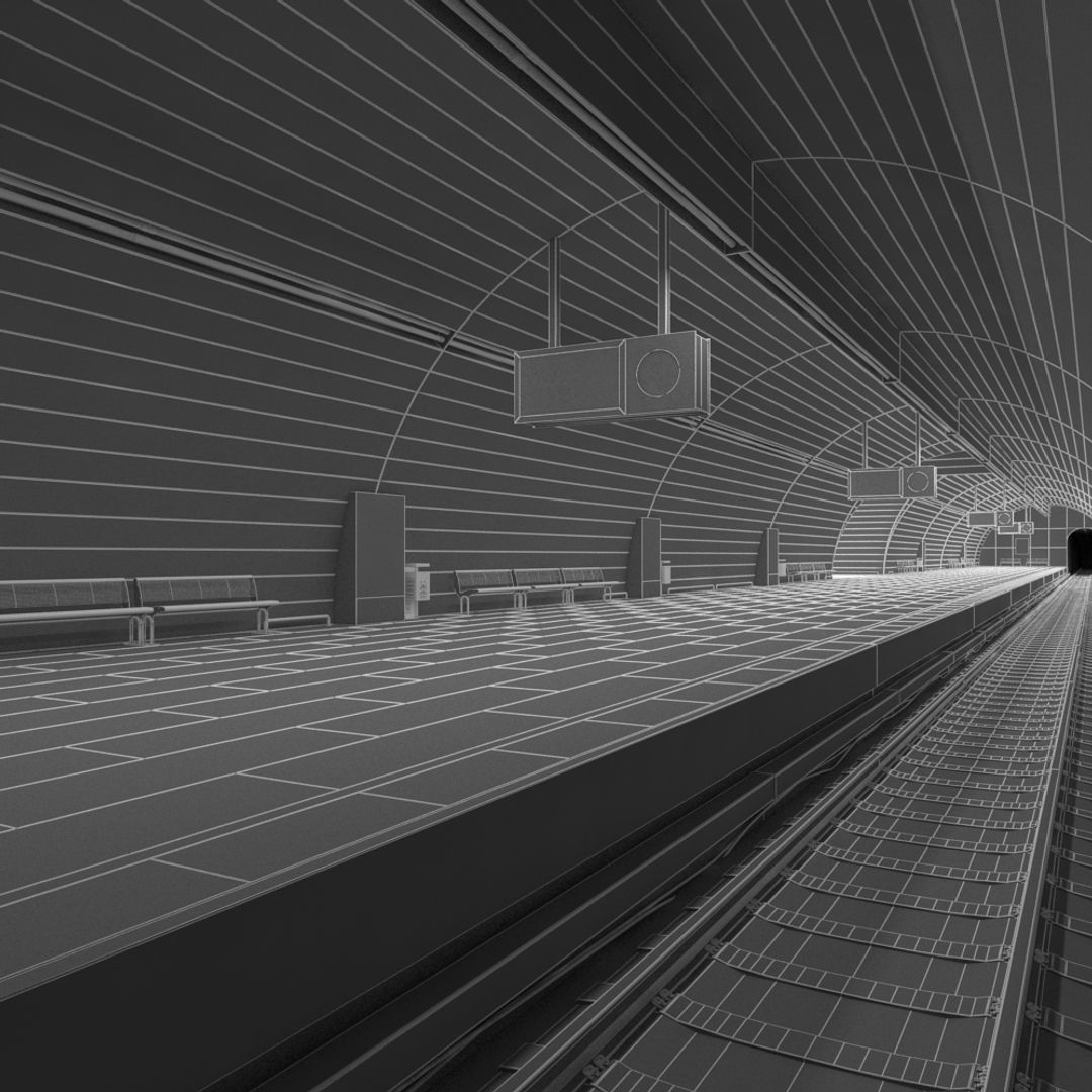 Subway Underground Station 3D model_13