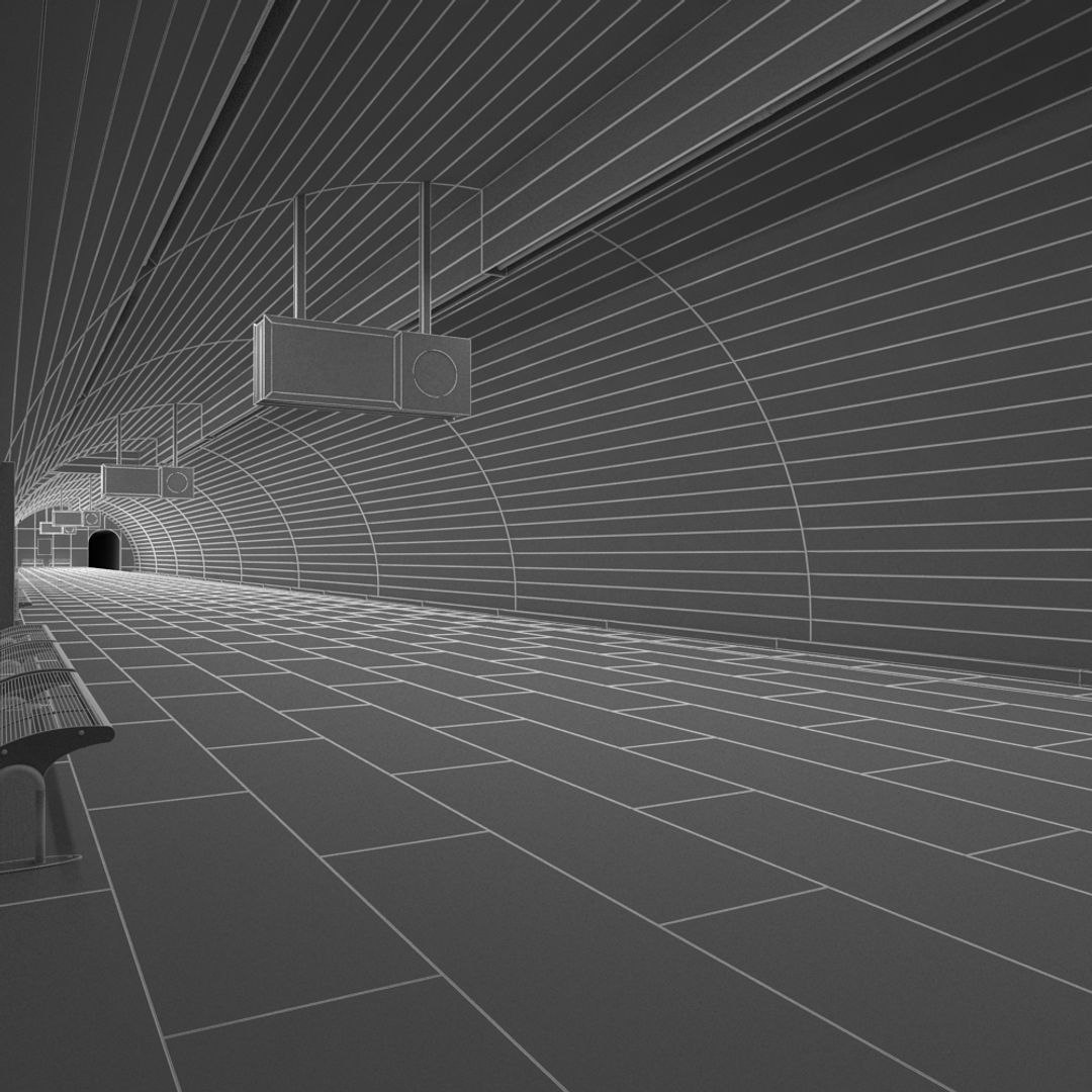 Subway Underground Station 3D model_11