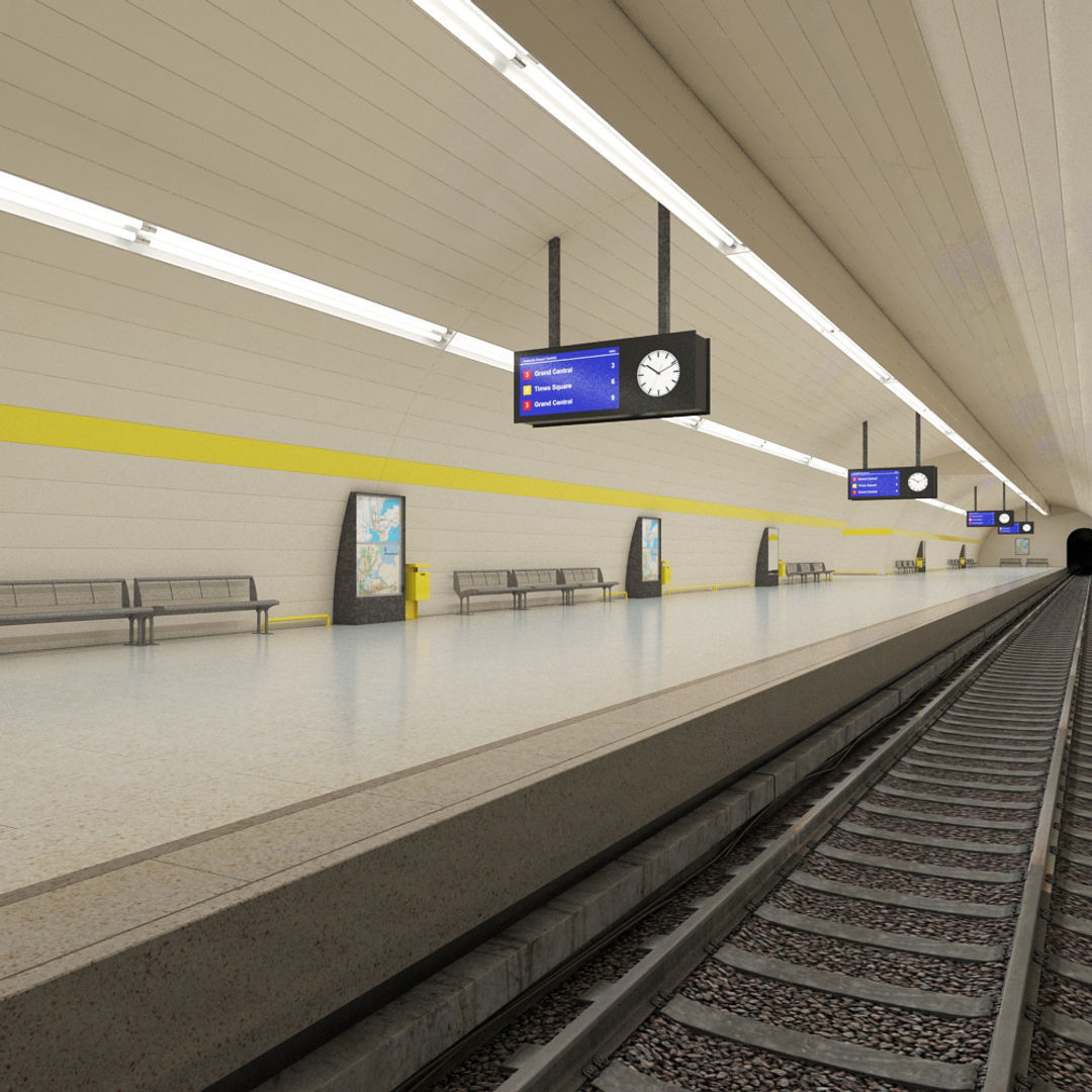 Subway Underground Station 3D model_1
