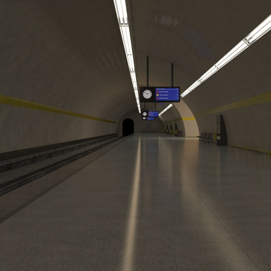 Subway Underground Station 3D model_8