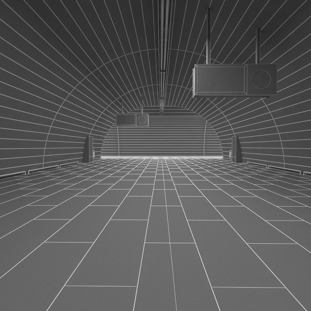 Subway Underground Station 3D model_12