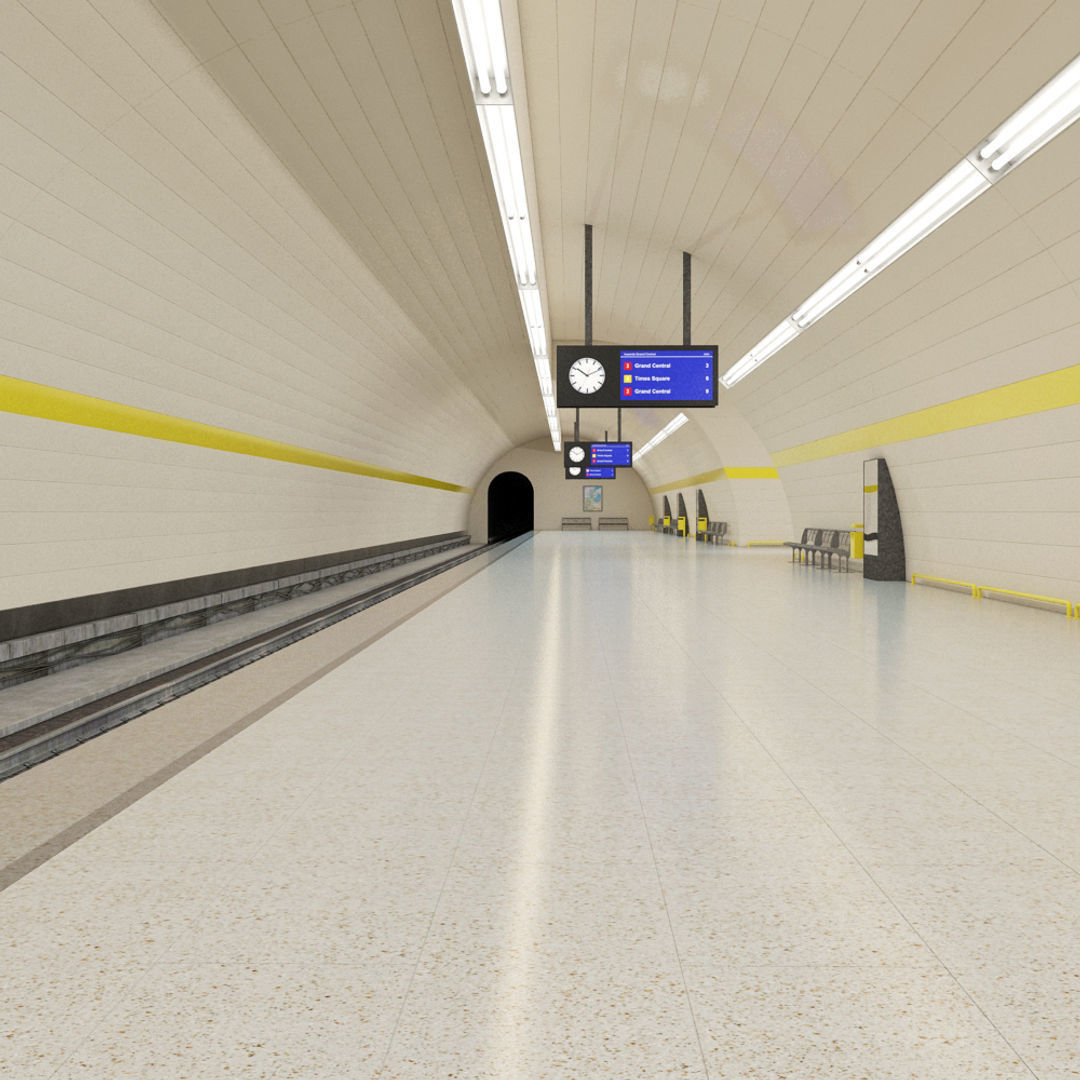 Subway Underground Station 3D model_6