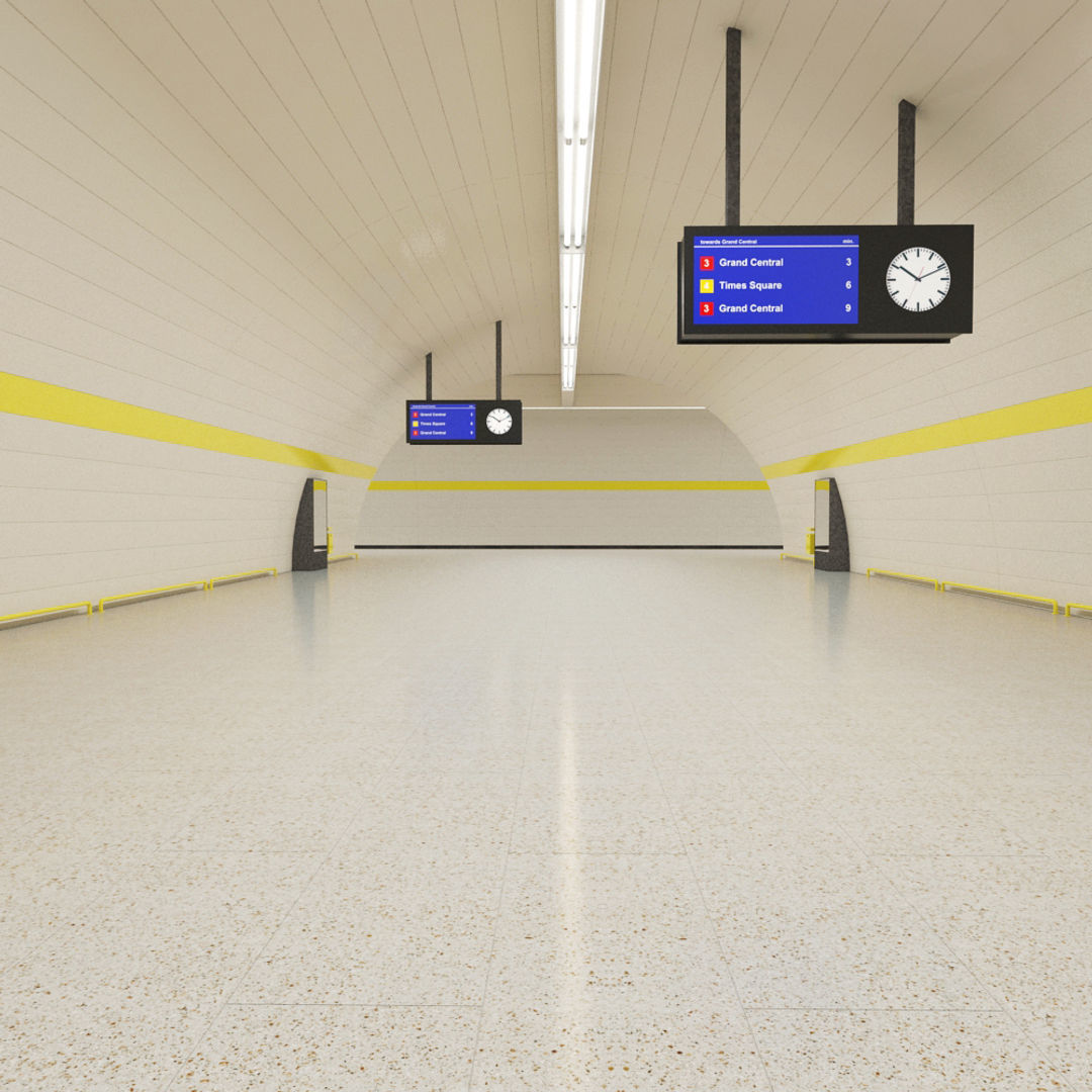 Subway Underground Station 3D model_5