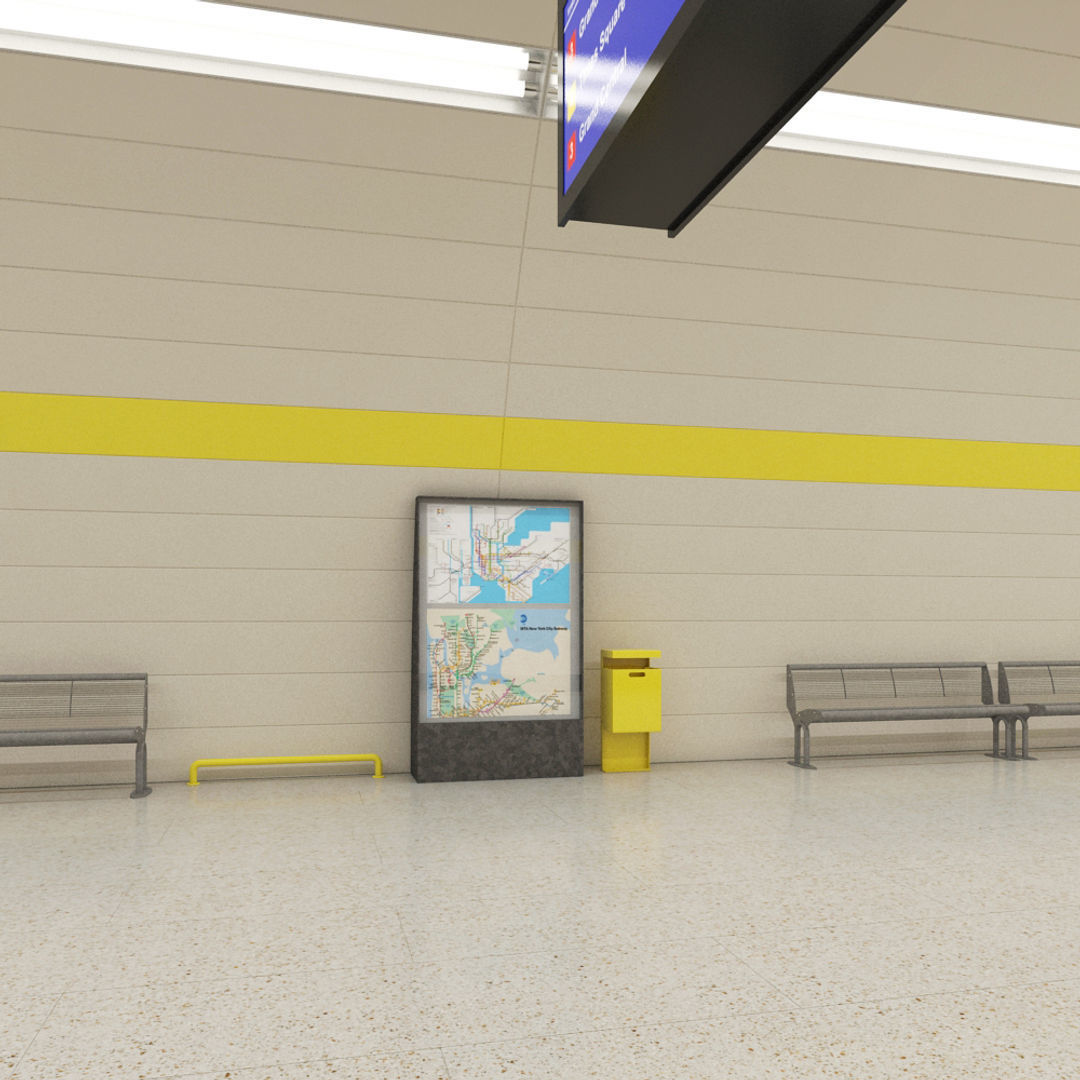 Subway Underground Station 3D model_2