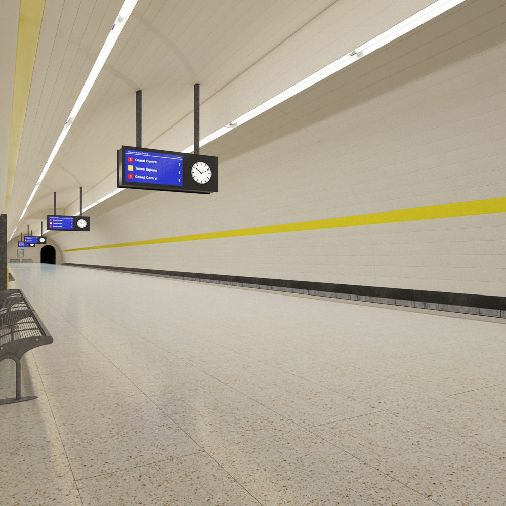 Subway Underground Station 3D model_7