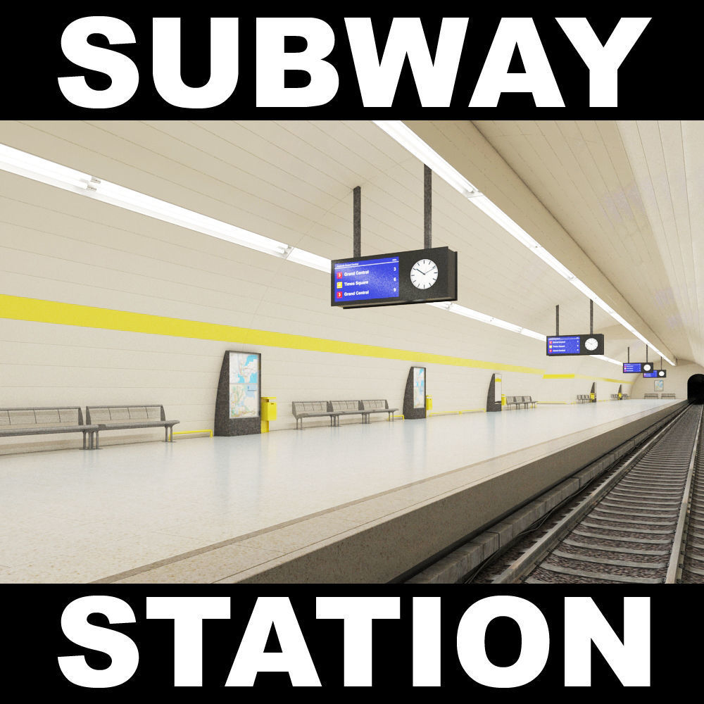 Subway Underground Station 3D model_14