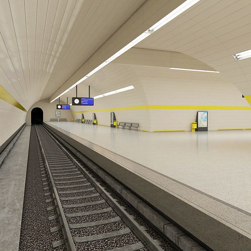 Subway Underground Station 3D model