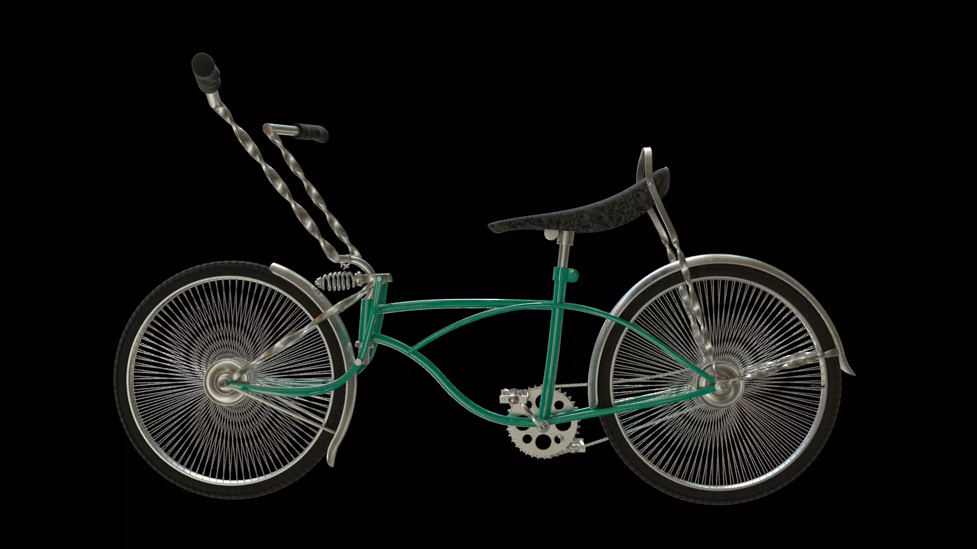 Old style bicycle PBR 3D model