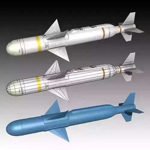 Sea Skua Anti-Ship Missile Low-poly 3D model