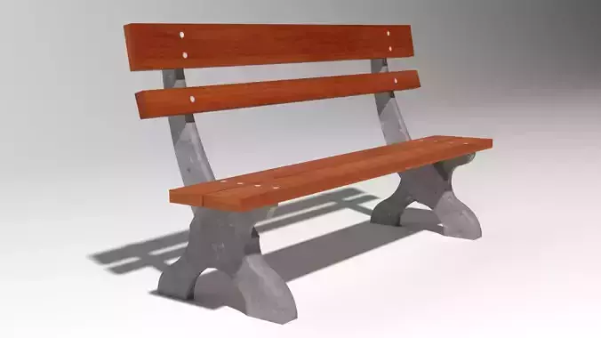 Bench made of wood and concrete