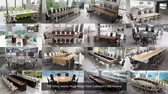 105 Office Interior Huge Mega Pack Collection 