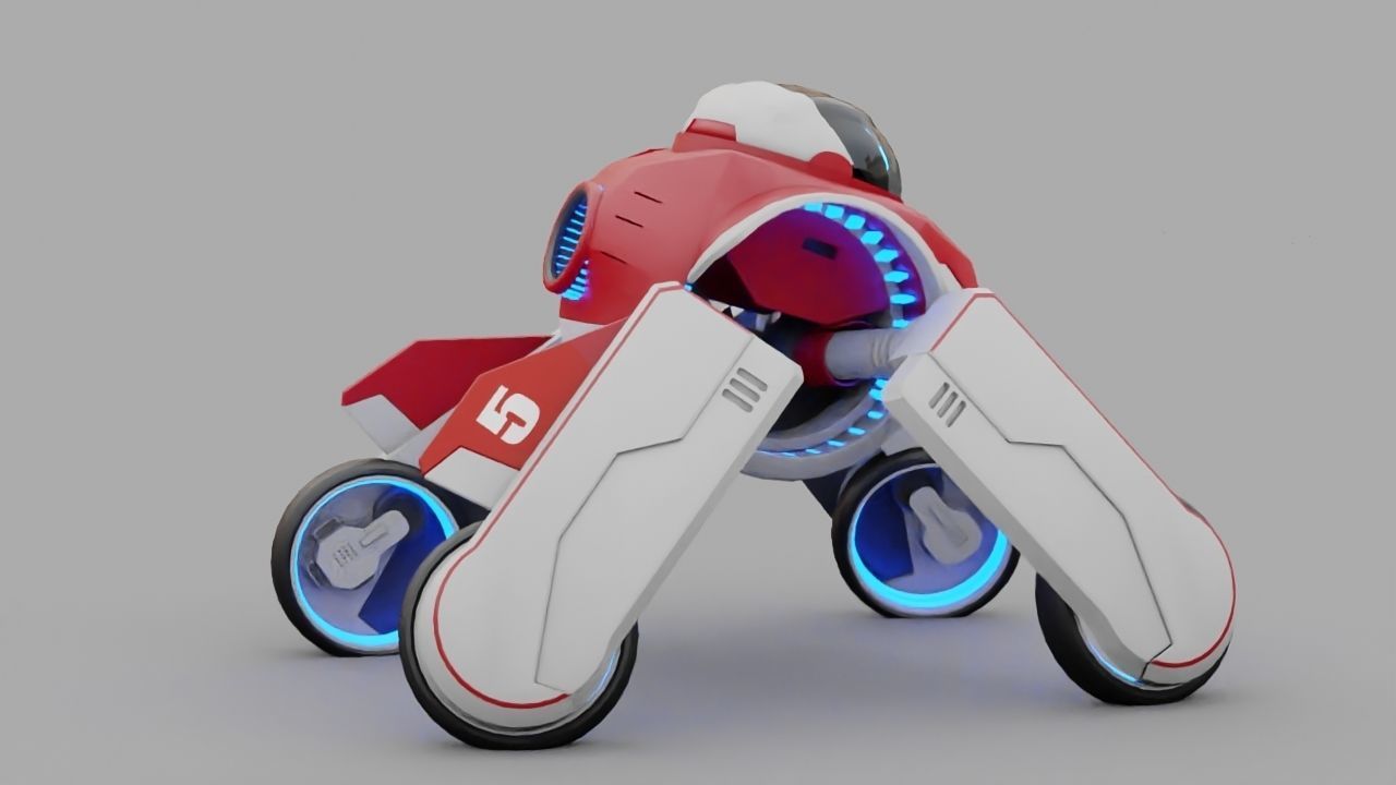 Transformer robot rigged - animated character 3D model_13