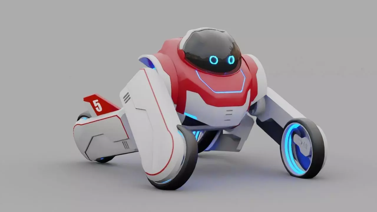 Transformer robot rigged - animated character 3D model_0