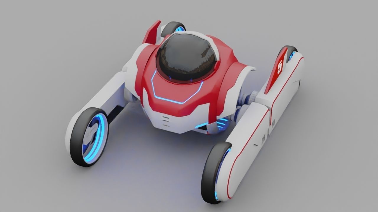 Transformer robot rigged - animated character 3D model_11