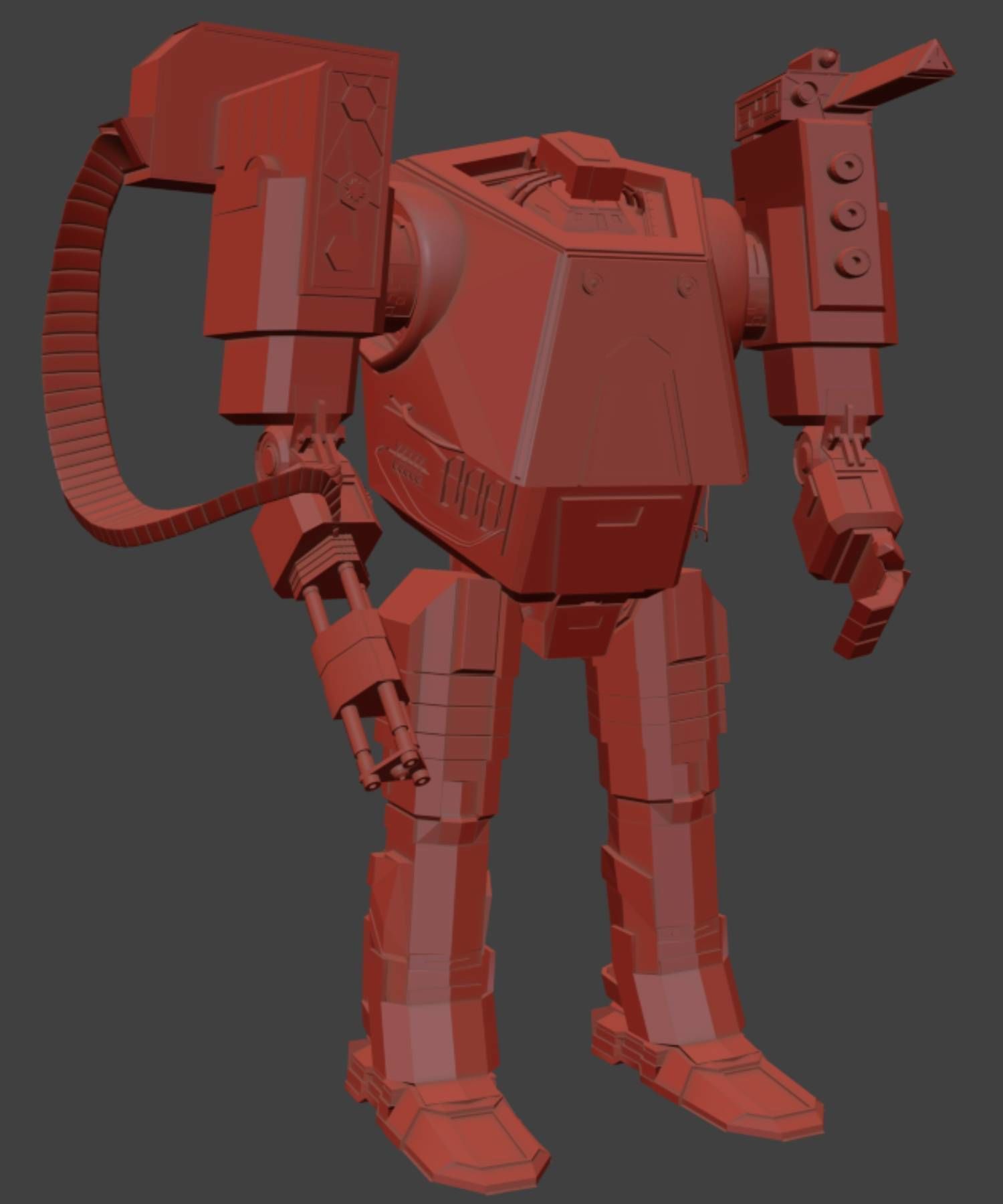 robot with gun 3D model_1