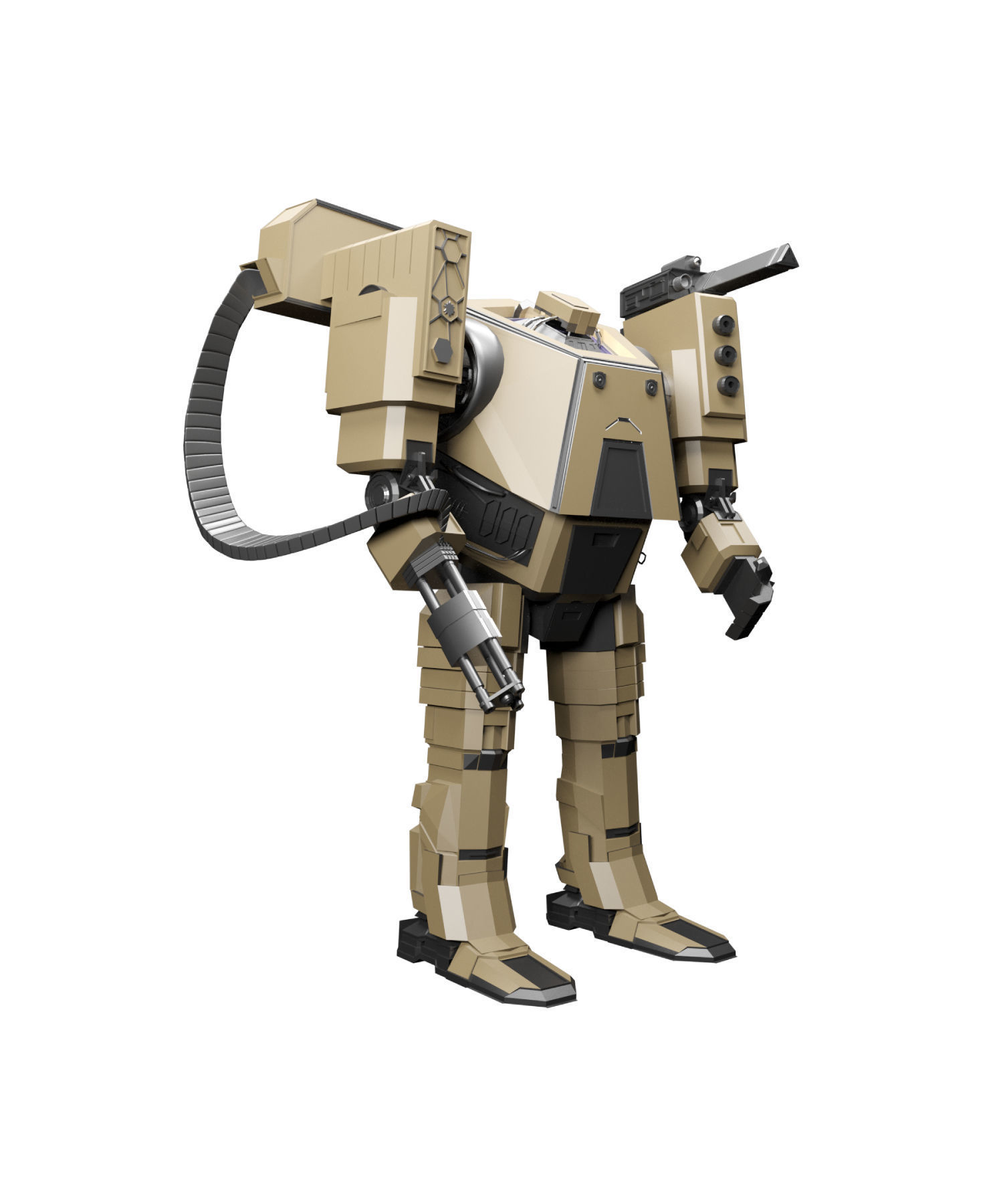 robot with gun 3D model_3