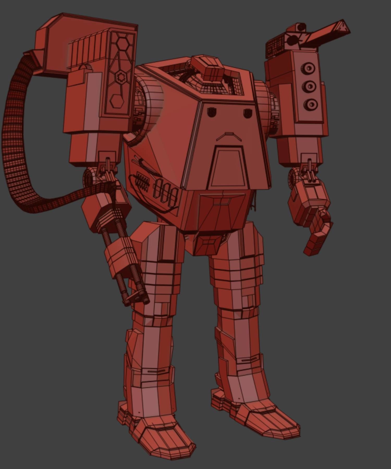 robot with gun 3D model_2