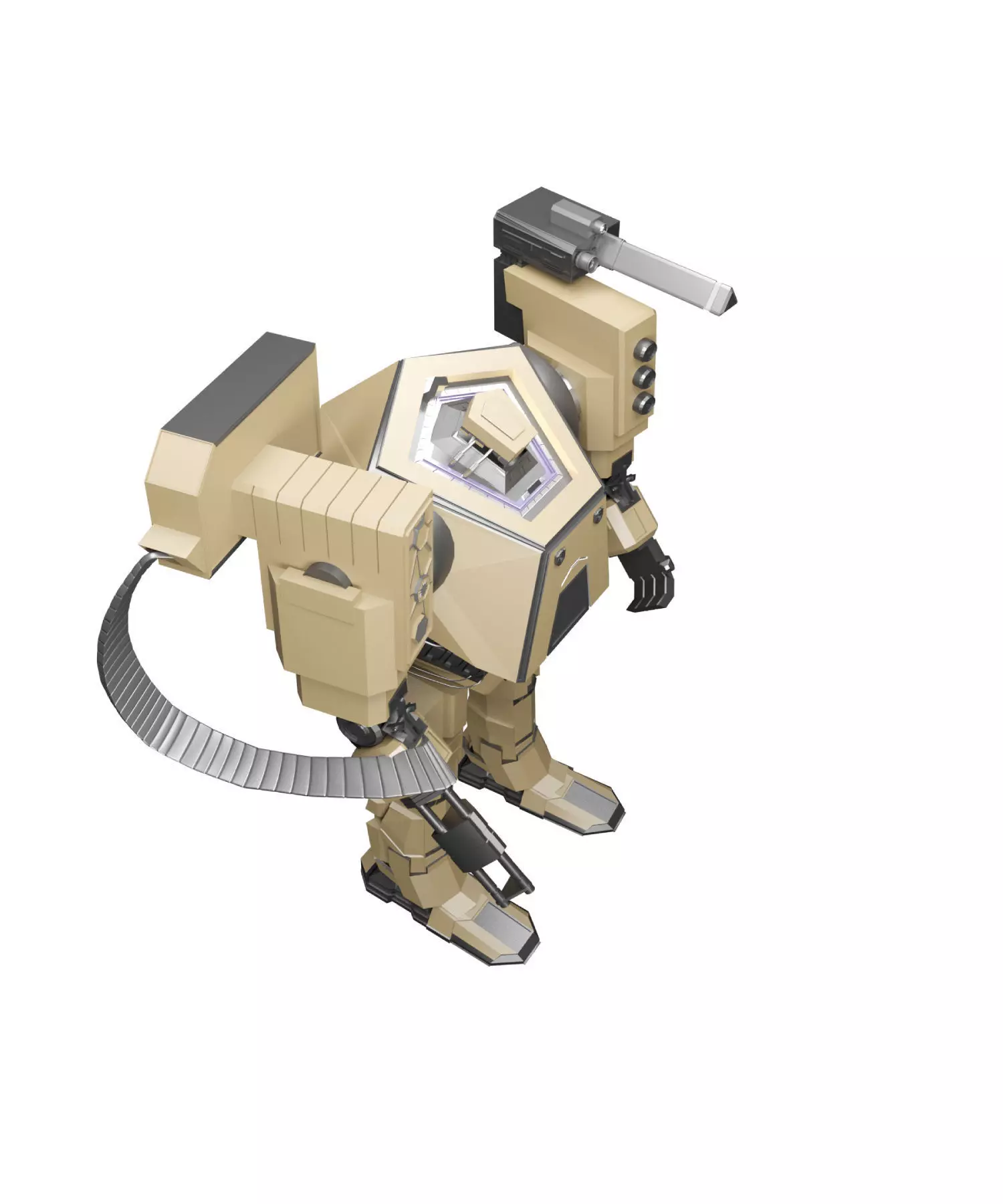robot with gun 3D model_0