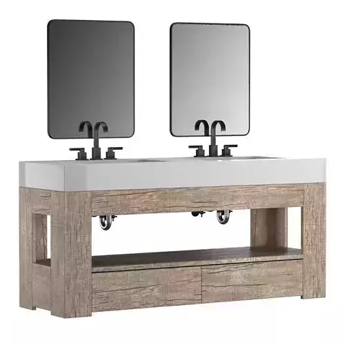 ASPEN FRENCH OAK DOUBLE WASHSTAND 3D model