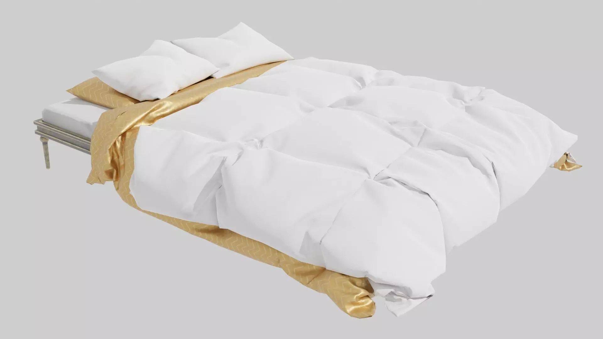 Brouilli Bed - low poly bed Low-poly 3D model_0