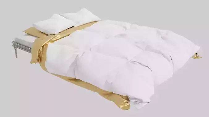 Brouilli Bed - low poly bed Low-poly 3D model