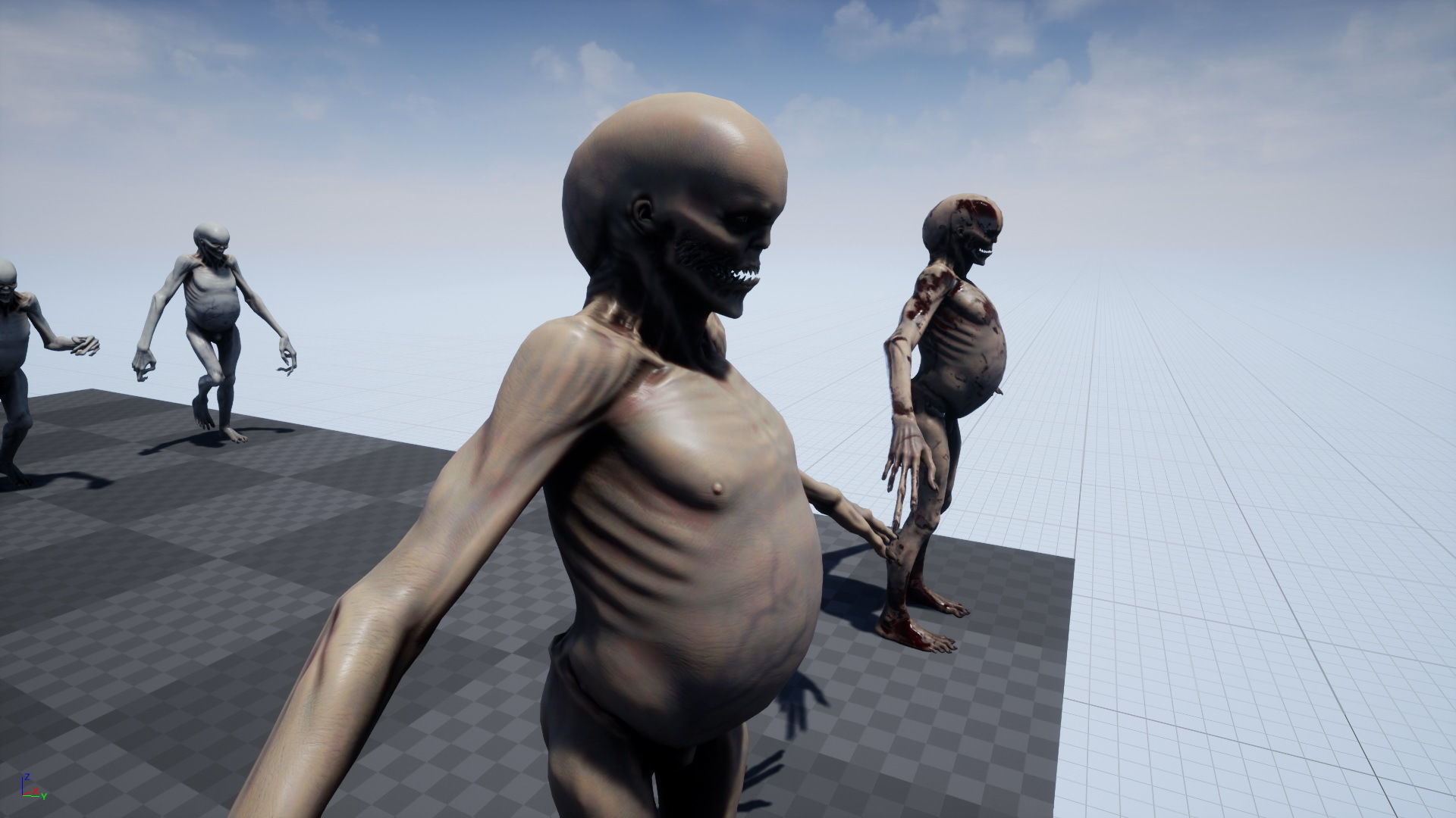 Mutant 5 zombie Low-poly 3D model_26