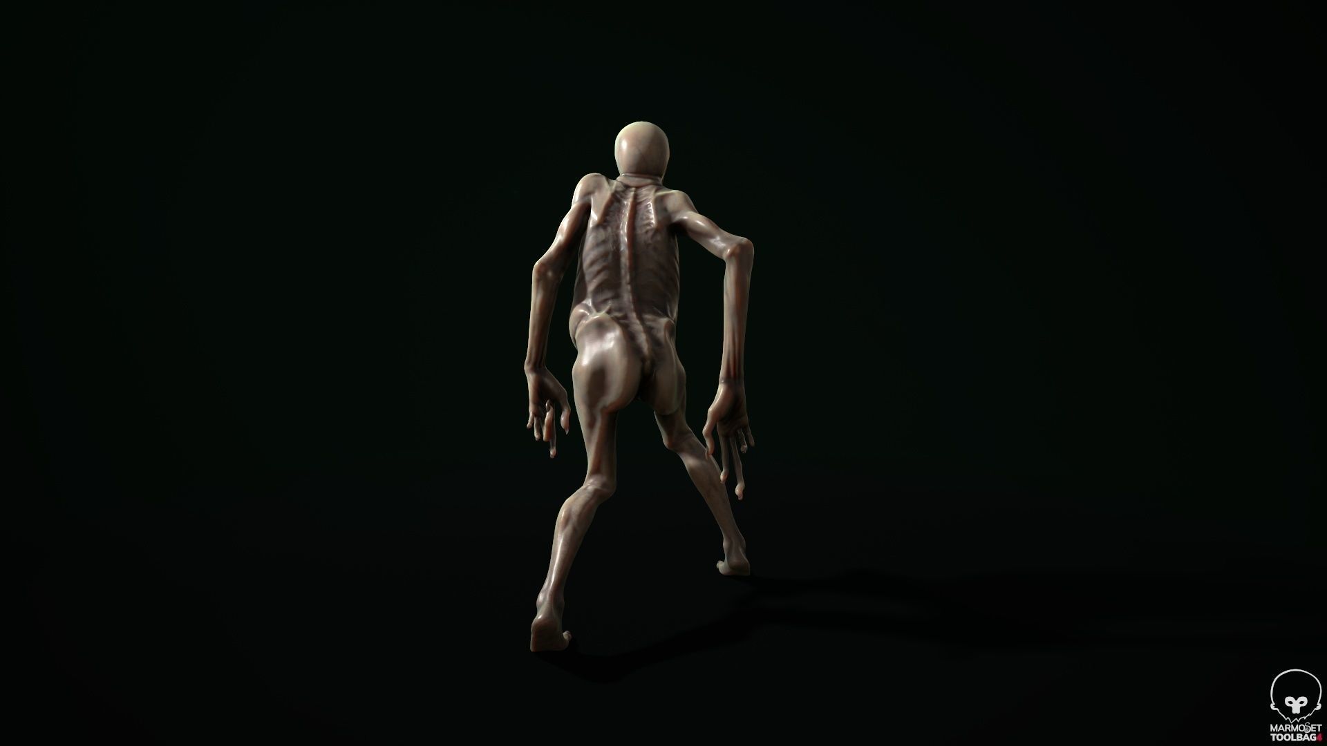 Mutant 5 zombie Low-poly 3D model_13
