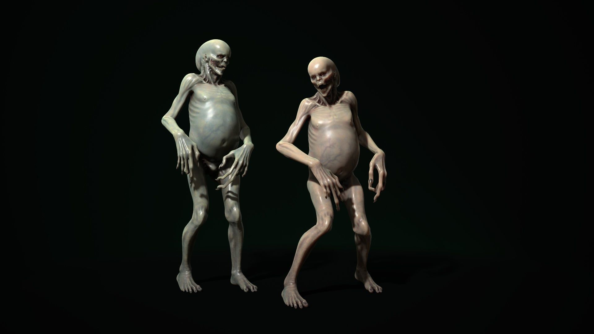 Mutant 5 zombie Low-poly 3D model_14
