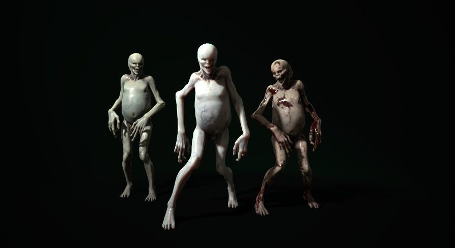 Mutant 5 zombie Low-poly 3D model_3