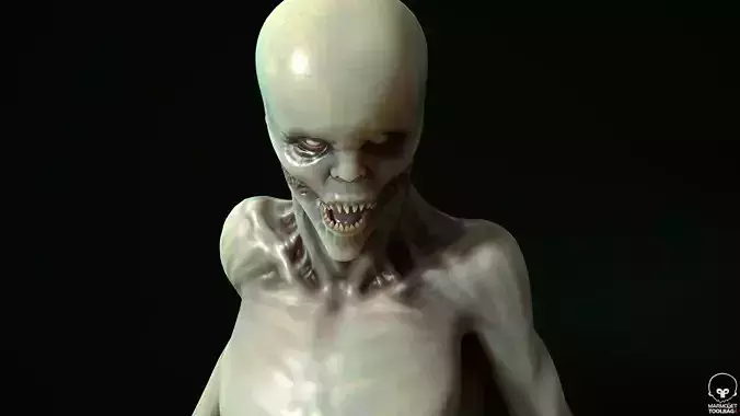 Mutant 5 zombie Low-poly 3D model
