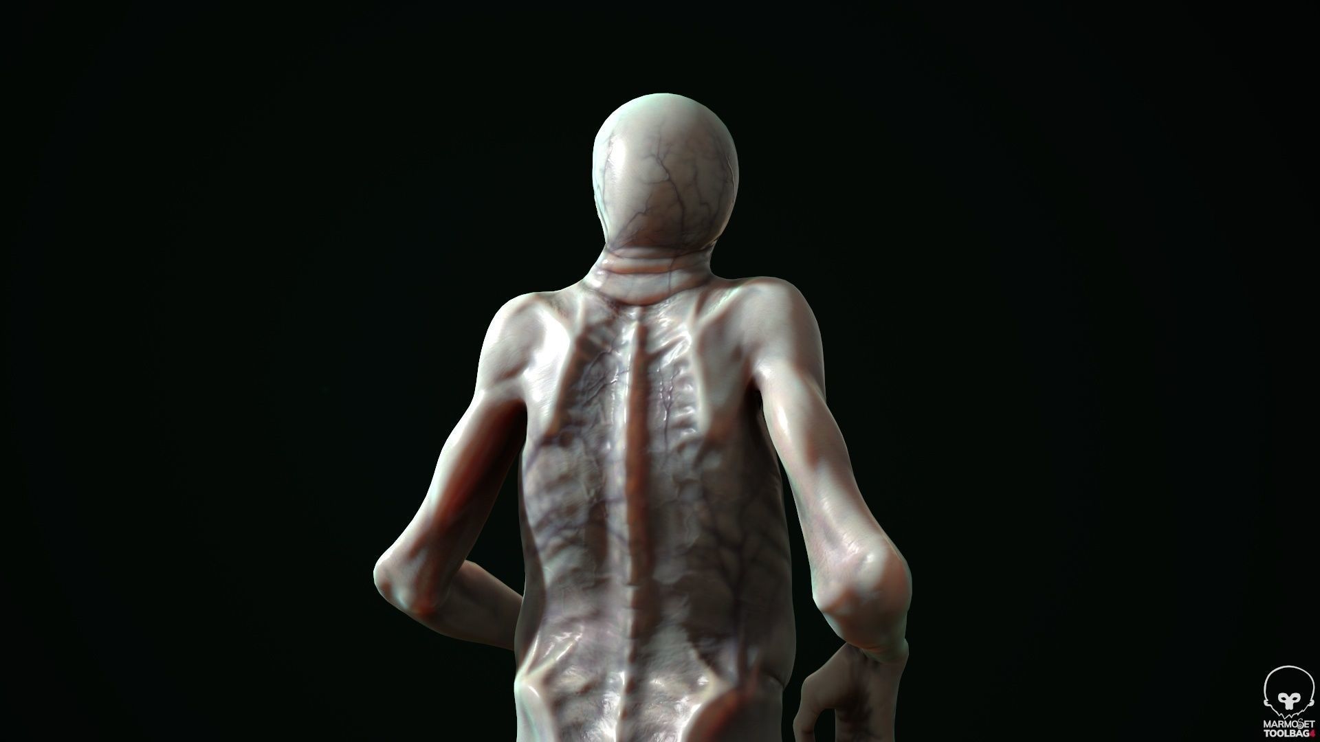 Mutant 5 zombie Low-poly 3D model_9