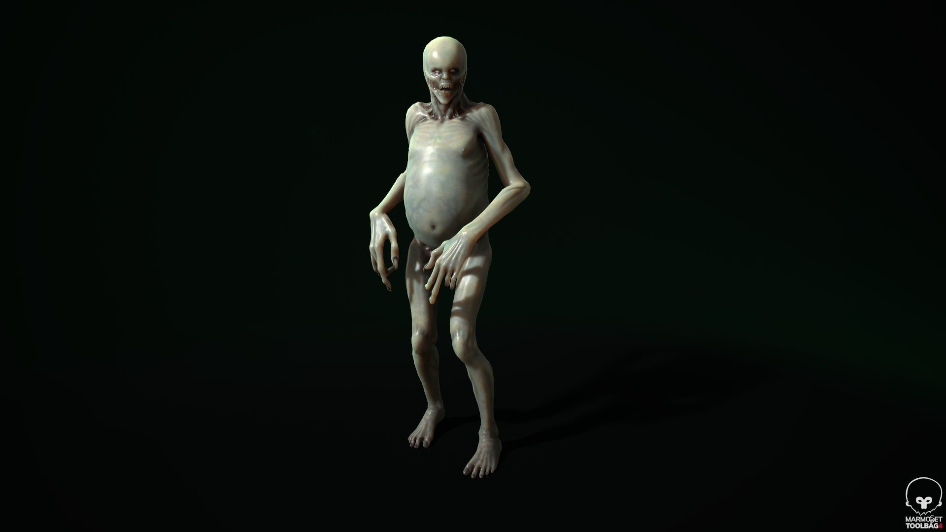 Mutant 5 zombie Low-poly 3D model_6