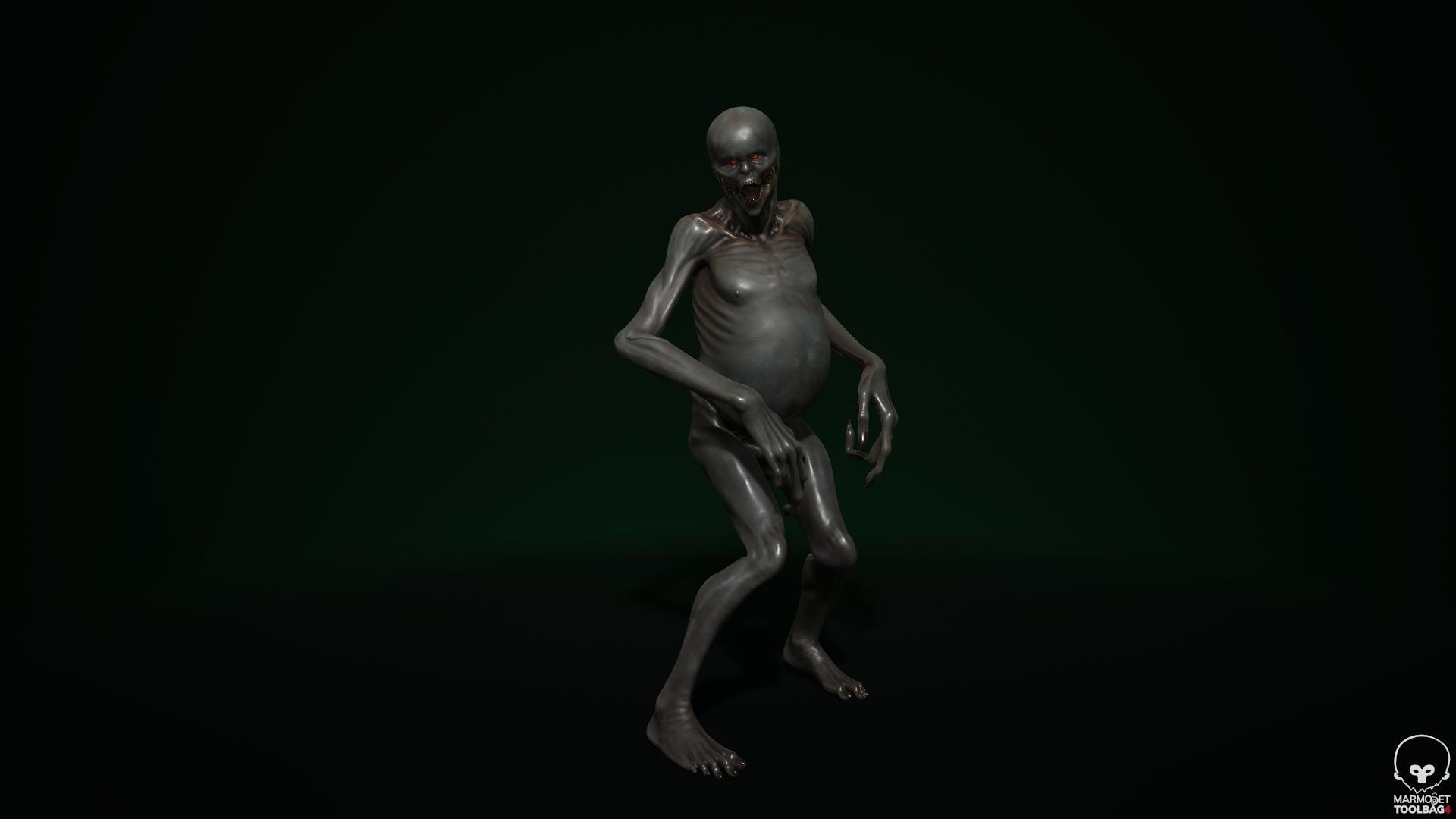 Mutant 5 zombie Low-poly 3D model_7