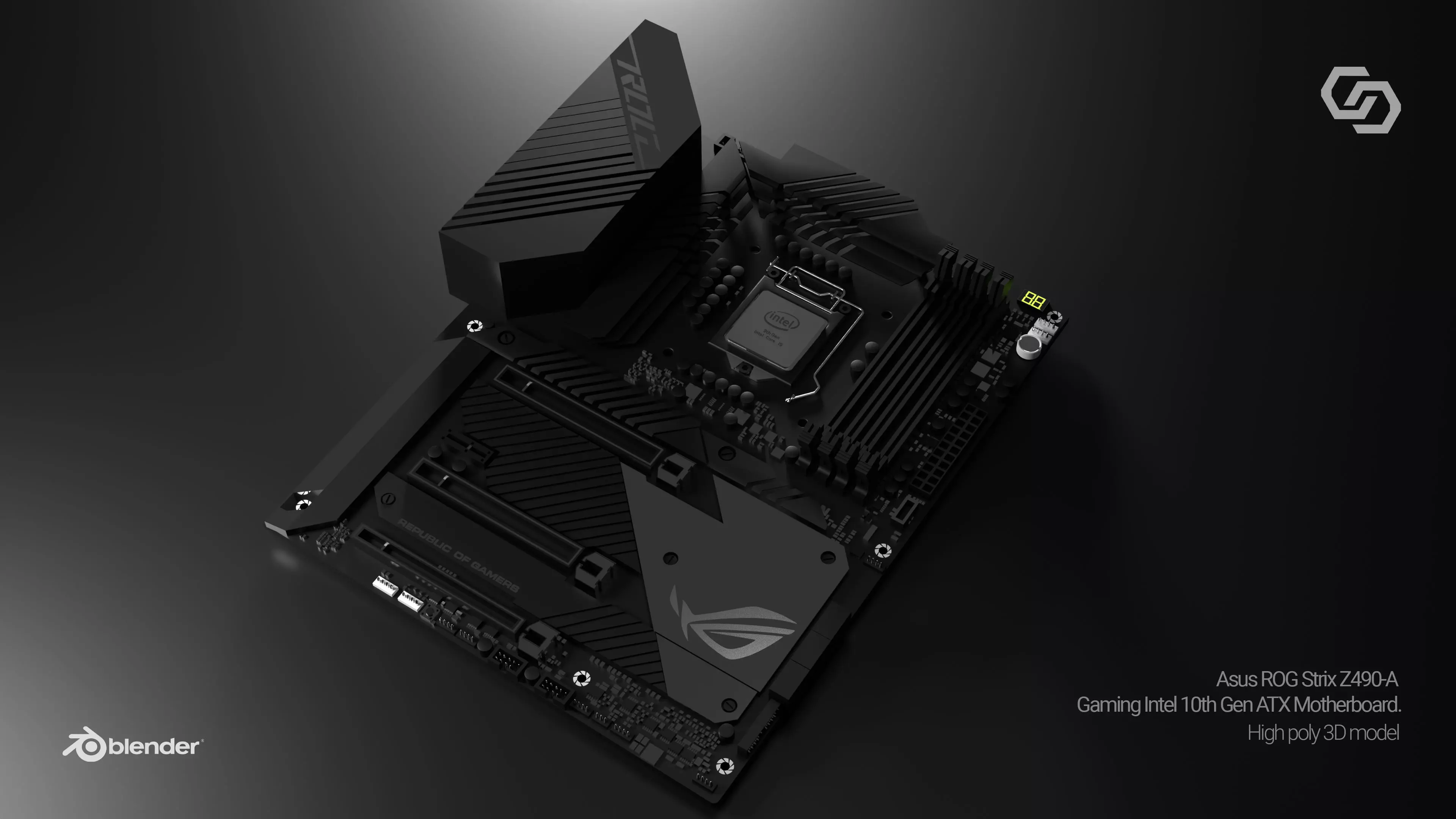 ASUS ROG strix Z490-a Motherboard 3D model