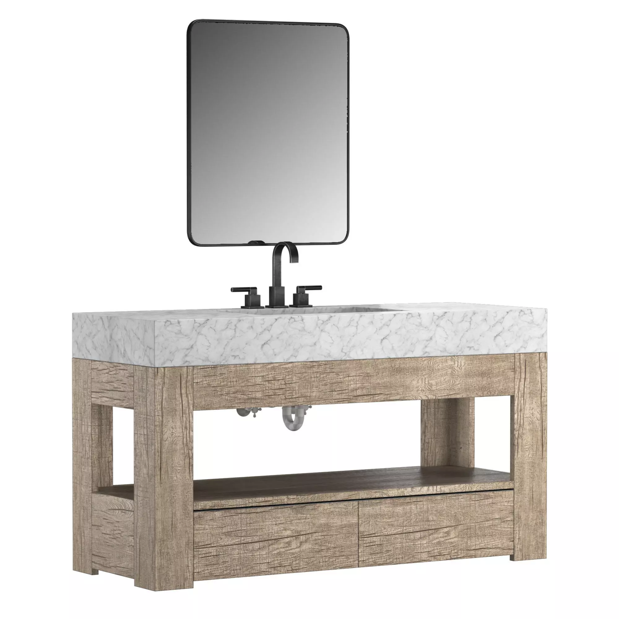 ASPEN FRENCH OAK SINGLE EXTRA WIDE WASHSTAND 3D model