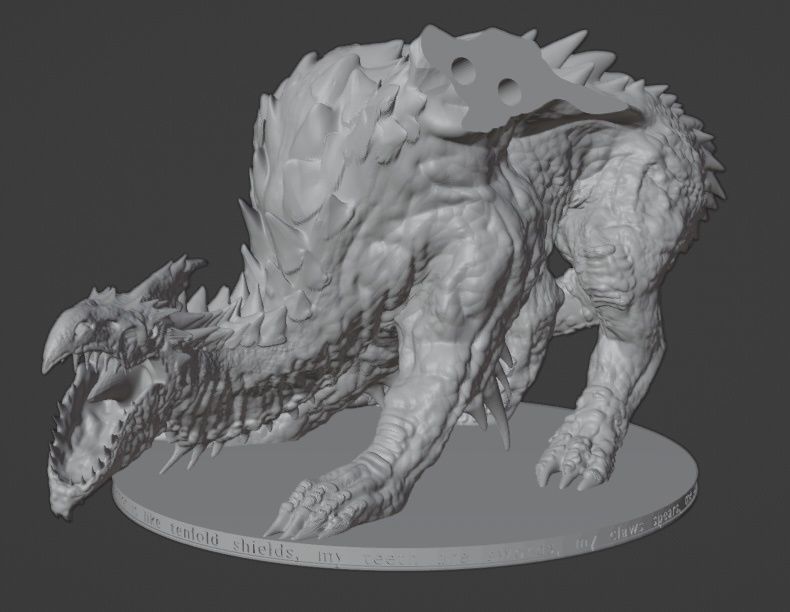 Ancient White Dragon Miniature 3D print model_6