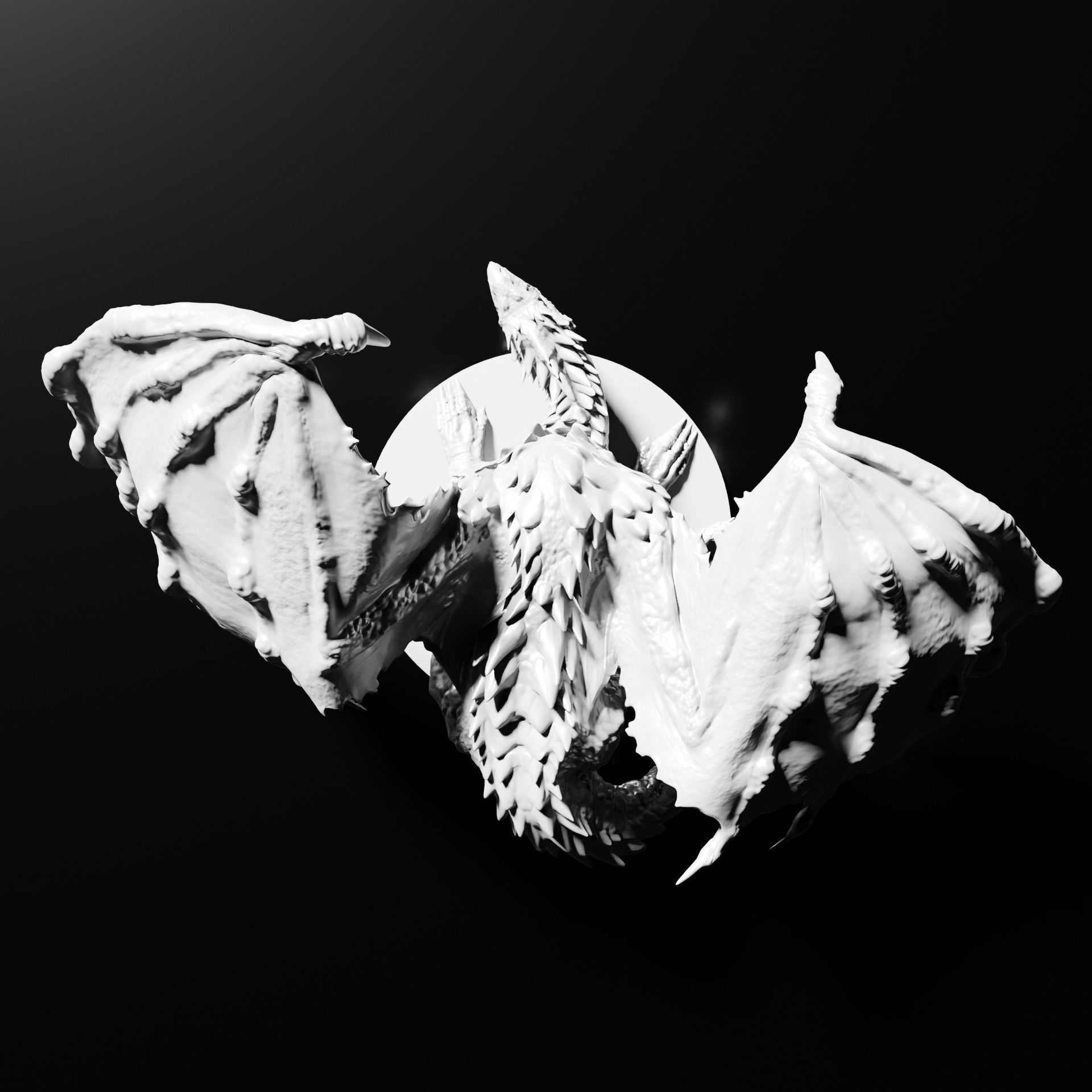 Ancient White Dragon Miniature 3D print model_2