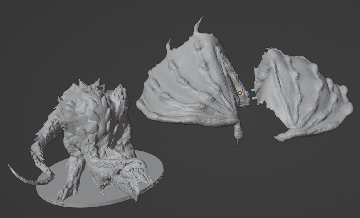 Ancient White Dragon Miniature 3D print model_5