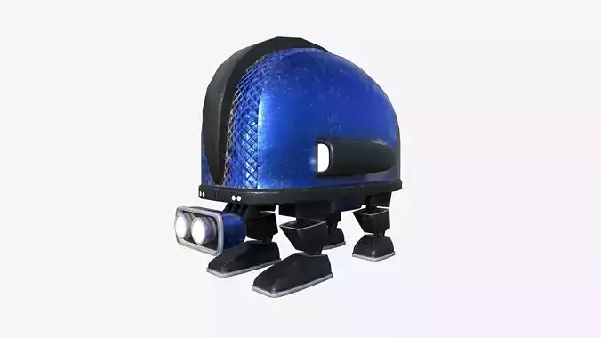 Turtleback Robot J10 Blue - SciFi Character Design Low-poly 3D model