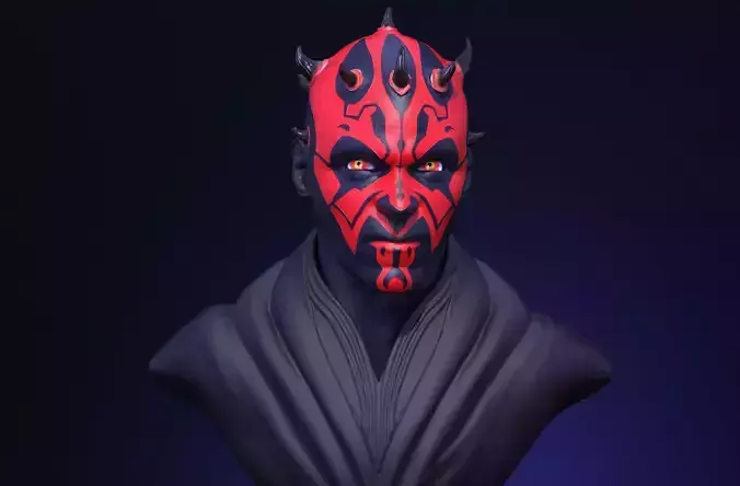 star wars darth maul bust 3D print model