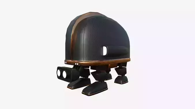 Turtleback Robot J08 Black Copper - SciFi Character Design Low-poly 3D model