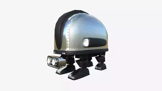 Turtleback Robot J09 Aluminum - SciFi Character Design Low-poly 3D model