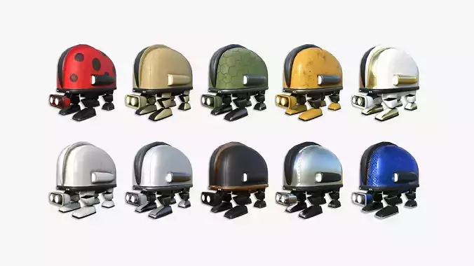 10 Turtleback Robots J Collection - SciFi Character Design 
