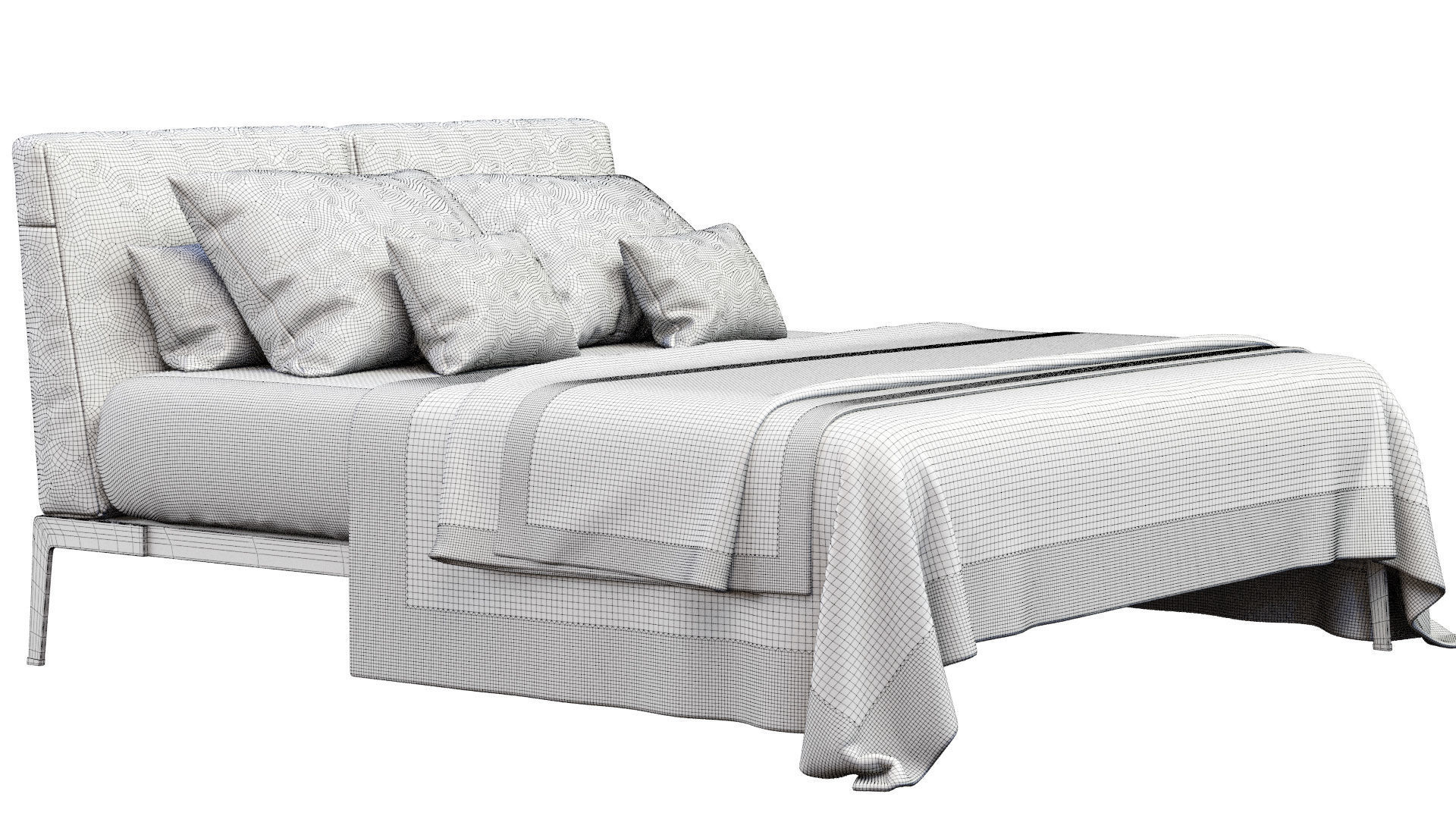  Lifesteel Bed By Flexform 3D model_9