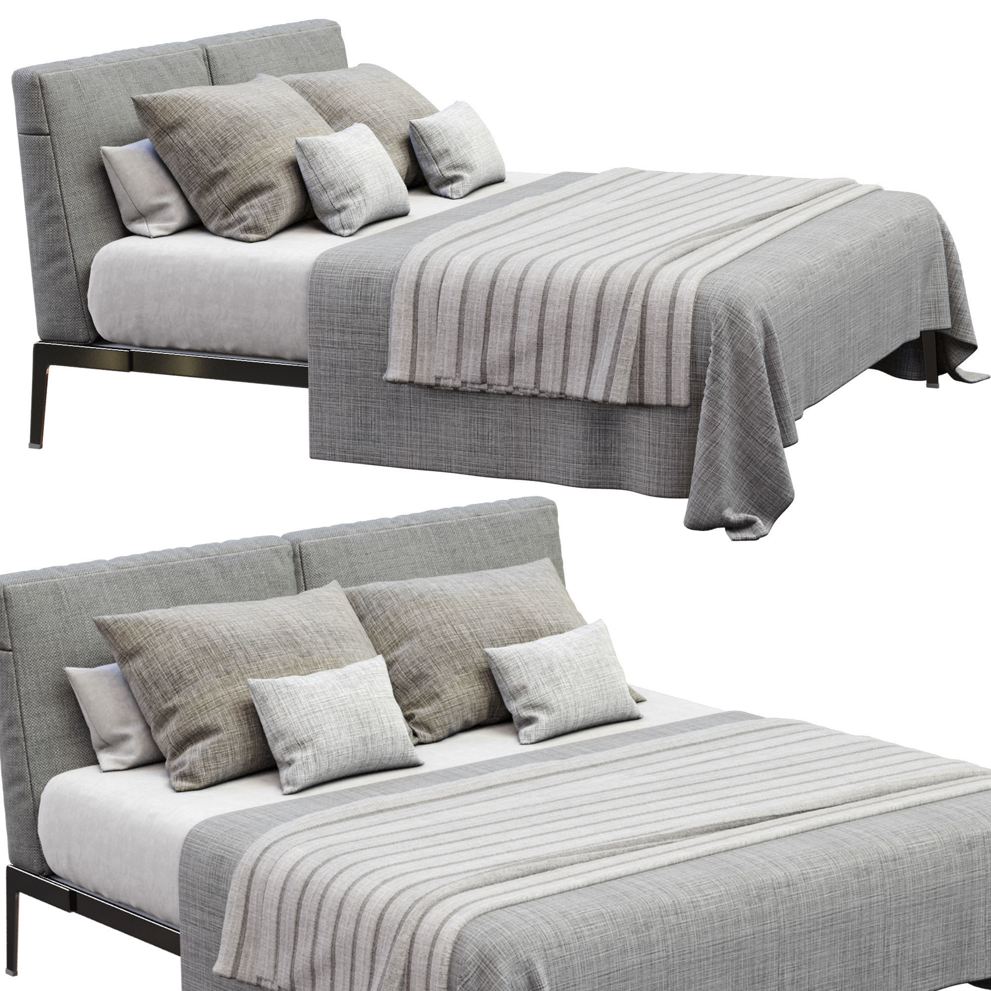  Lifesteel Bed By Flexform 3D model_6