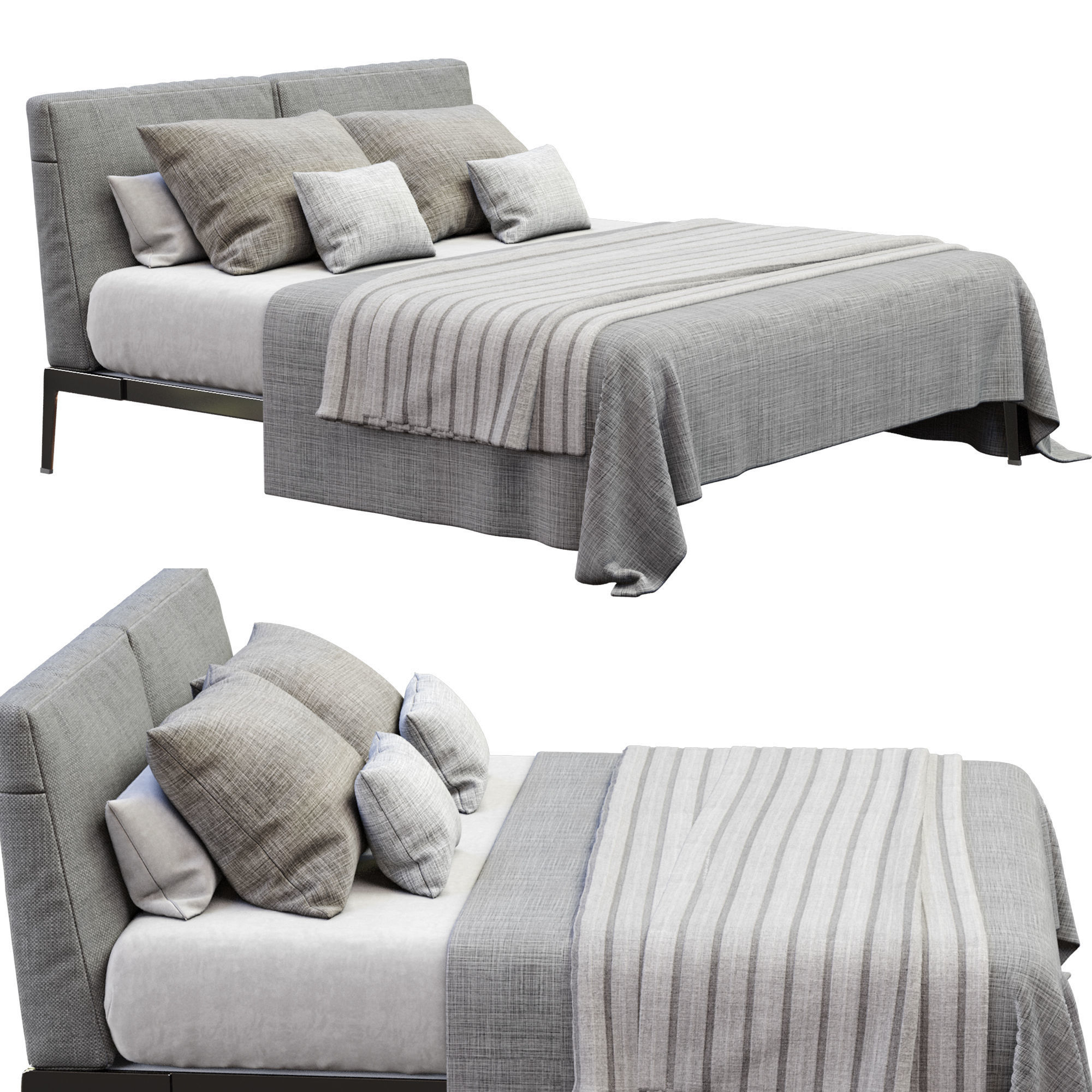  Lifesteel Bed By Flexform 3D model_5