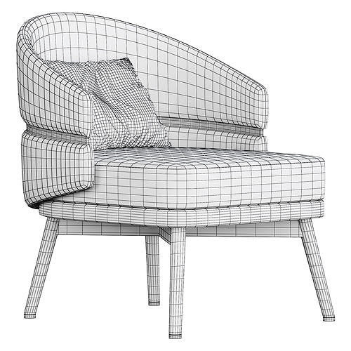 Billy Armchair Low-poly 3D model 5