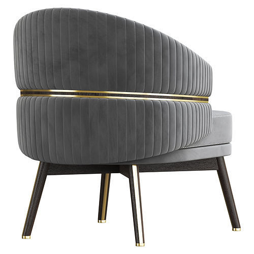 Billy Armchair Low-poly 3D model 4